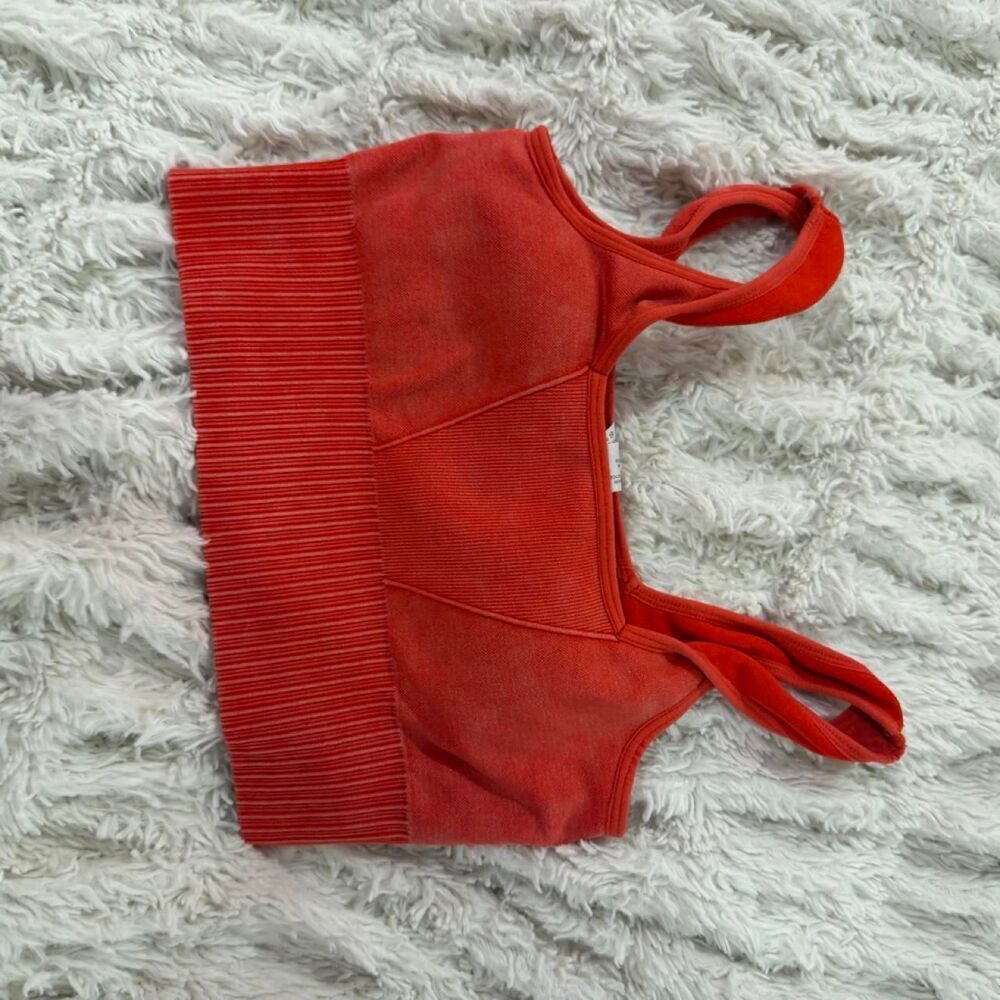 Unbranded Women's Orange and Red Crop-top